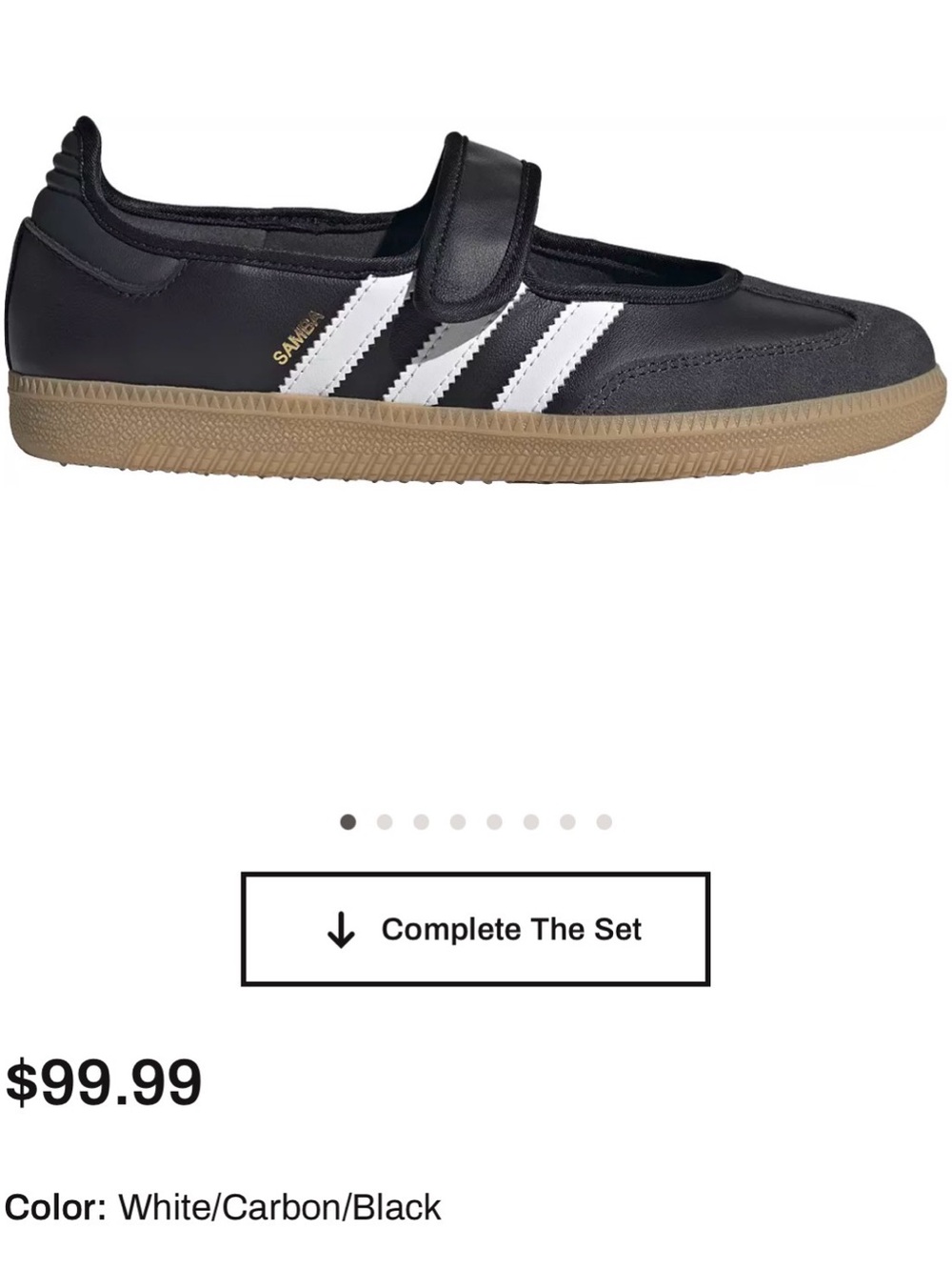 Adidas Women’s Samba OG Velcro Sneaker - Black/White size 7